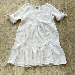 Made in Italy Linen Cream Women's Casual Dress size XS but fits like S